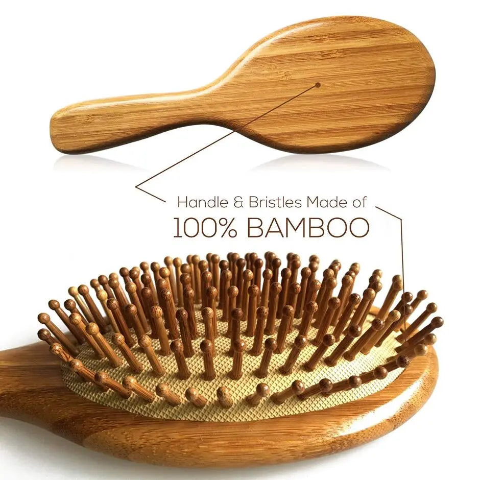 Natural Bamboo Hair Brush - Professional Scalp Massage & Hair Care Comb ( 1 piece ).