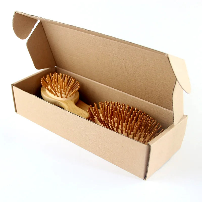 High-Quality Bamboo Hair Brush & Comb Set - Anti-Static Detangling & Scalp Massage Tool for Women