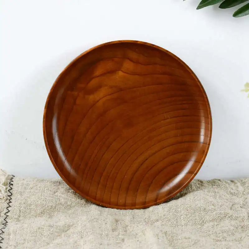 Round Jujube Wood Plates - Natural Elegance and Durability