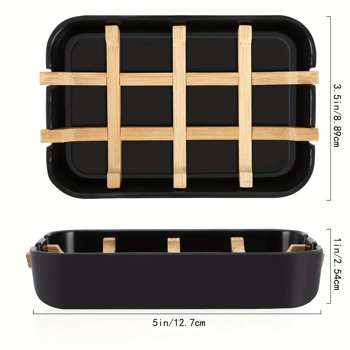 Eco-friendly Bamboo Soap Dish with Handcrafted Wooden Holder – Perfect for Bathroom and Kitchen