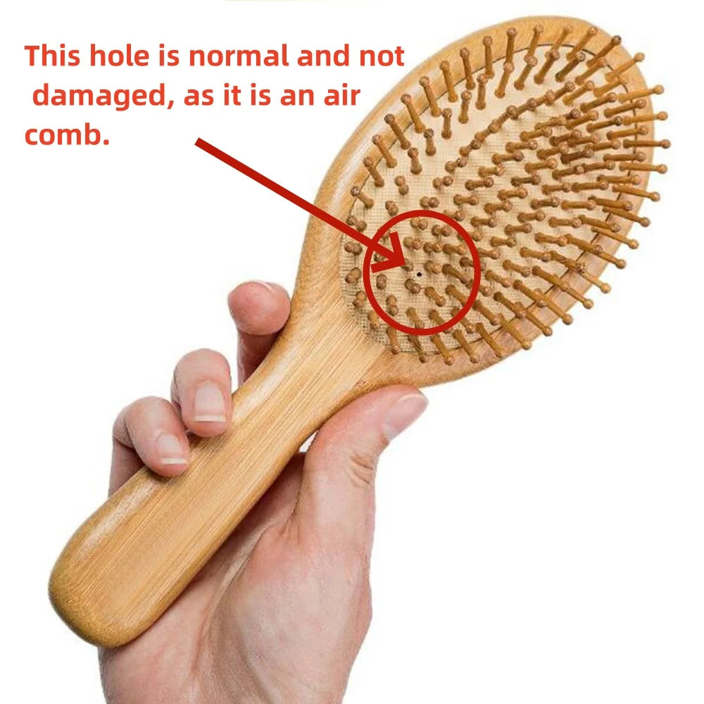 Natural Bamboo Hair Brush - Professional Scalp Massage & Hair Care Comb ( 1 piece ).