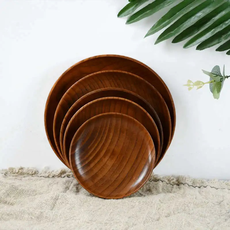 Round Jujube Wood Plates - Natural Elegance and Durability