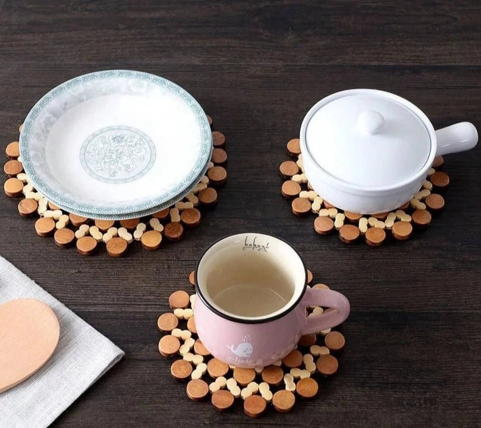 Prairie Chic Bamboo Heat Insulation Coaster: Enhance Your Table with Prairie Chic Elegance