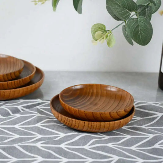 Round Jujube Wood Plates - Natural Elegance and Durability